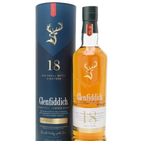 Glenfiddich 18 Year Old Single Malt Scotch Whisky, matured in Oloroso and American oak, available for delivery in Amman, Jordan.