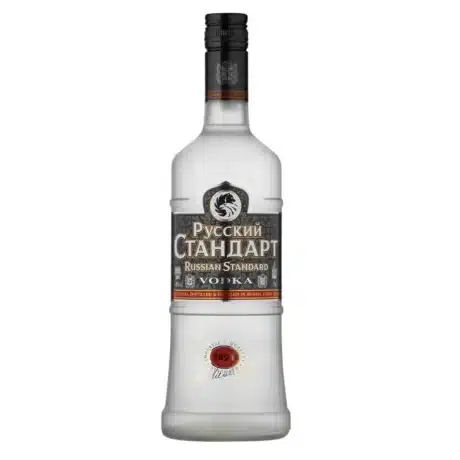 Bottle of Russian Standard Original Vodka, crafted with winter wheat and glacial water, available for delivery in Amman, Jordan.