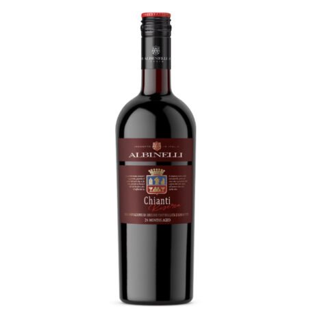 Albinelli Chianti DOCG, a vivacious ruby-red Tuscan wine with violet and cherry notes, available for delivery in Amman. sip22.com