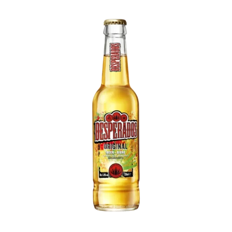 Desperados Original tequila flavored beer with iconic logo, available for delivery in Amman, Jordan.