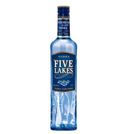 Five Lakes Vodka (Pyat Ozer), featuring its signature blue-labeled clear bottle, available for delivery in Amman.