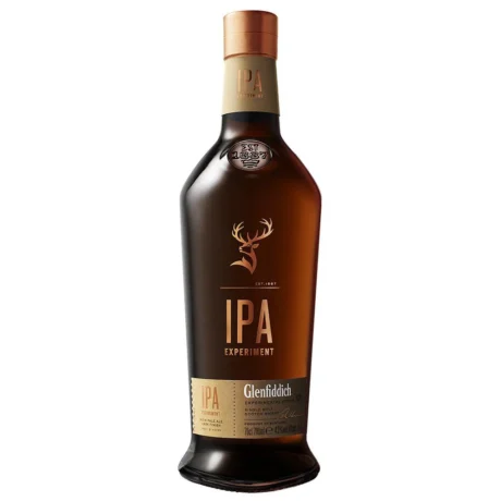 A 70cl bottle of Glenfiddich IPA Experiment Single Malt Scotch Whisky, finished in craft IPA beer casks, featuring zesty citrus and green apple notes, available for delivery in Amman.