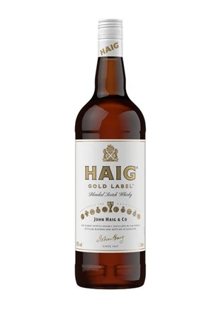 Haig Gold Label Blended Scotch Whisky, featuring its classic red and gold label, available for delivery in Amman.