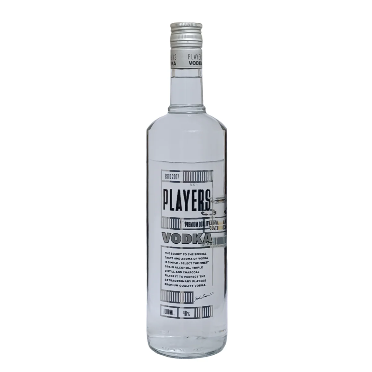Players-Vodka-sip22-delivery-amman-jordanwebp - sip22 The classic bottle of Players Vodka Original, 40% alcohol, a popular local Jordanian spirit available for delivery in Amman.