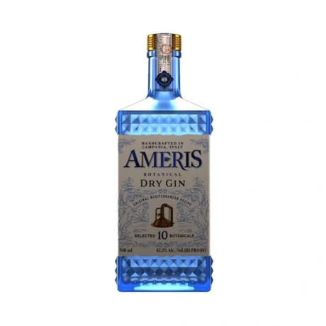 AMERIS Original Gin, a handcrafted Italian botanical gin from Campania featuring bergamot and lemon notes, available for delivery in Amman.