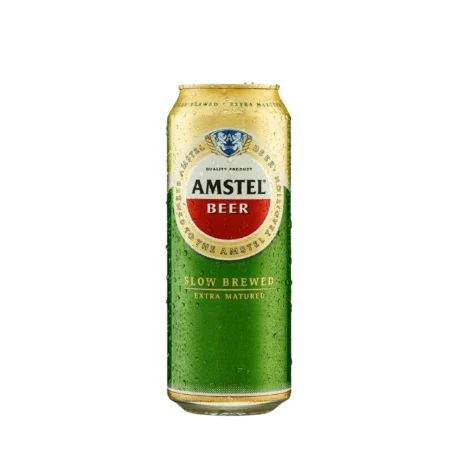 Amstel Beer, a crisp lager with earthy hops brewed in Jordan, available for delivery in Amman.