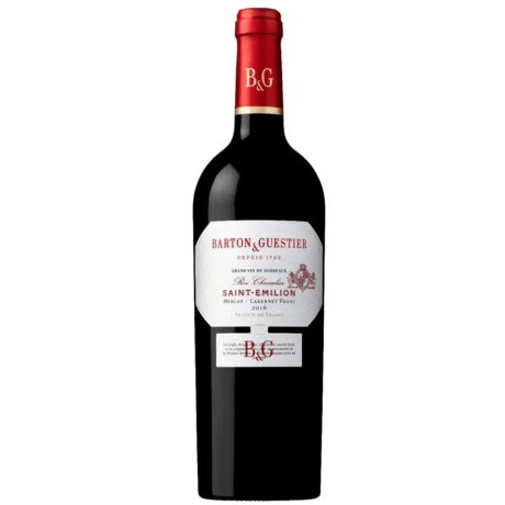 A 75cl bottle of B&G Barton & Guestier Saint-Emilion, a premium French red wine from the Bordeaux region, featuring blackberry and silk tannin notes, available for delivery in Amman.