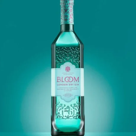 The elegant, faceted bottle of BLOOM London Dry Gin, known for its chamomile and honeysuckle botanicals, available for delivery in Amman.