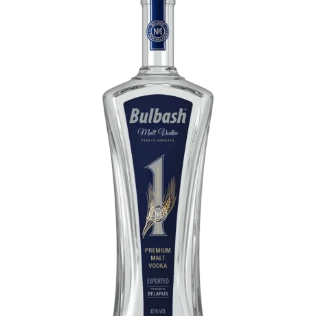 Bulbash Malt Vodka No. 1, featuring its distinct premium labeling and clear spirit, available for delivery in Amman.
