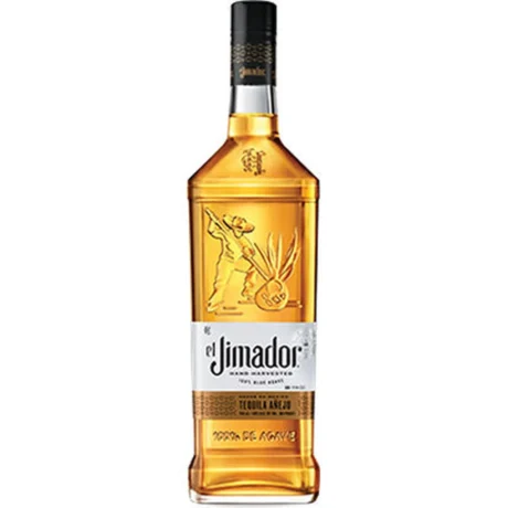 The rich amber bottle of El Jimador Añejo Tequila, aged for 12 months in oak barrels, available for fast delivery in Amman, Jordan.