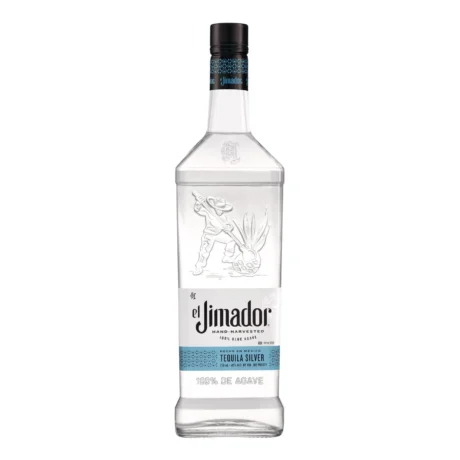 A bottle of El Jimador Blanco Tequila, featuring the iconic teal label and agave pattern, a premium 100% agave spirit available for delivery in Amman.