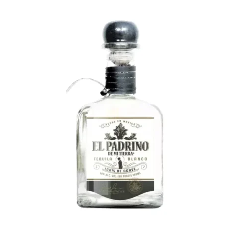 El Padrino Blanco Tequila, an unaged 100% Blue Weber Agave spirit with a clear, vibrant appearance, available for delivery in Amman.