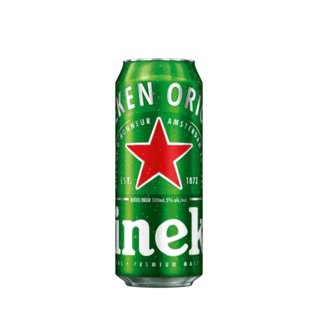Heineken Beer bottle with iconic red star logo, available for fast delivery in Amman, Jordan.