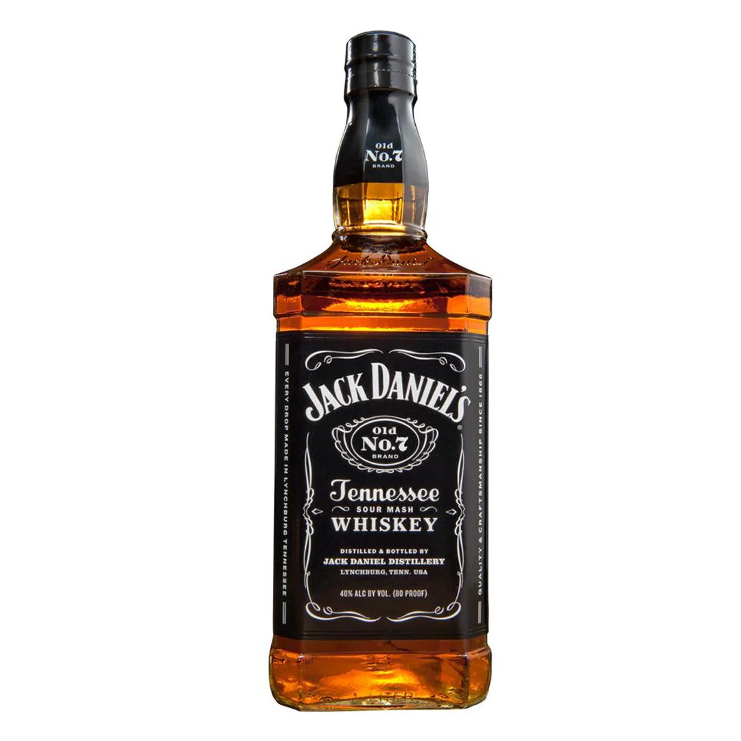jack-daniels-bourbon-whiskey - sip22 The iconic square bottle and black label of Jack Daniel’s Old No. 7 Tennessee Whiskey, available for fast delivery in Amman, Jordan.