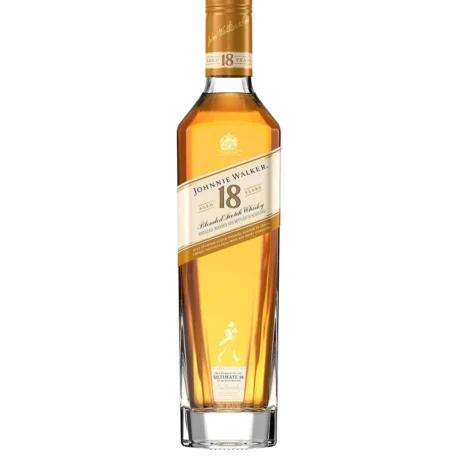 A 75cl bottle of Johnnie Walker Aged 18 Years Blended Scotch Whisky, featuring a deep golden liquid and premium packaging, available for delivery in Amman.