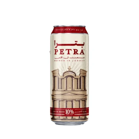Petra Lager 10% strong beer, brewed in Jordan, available for home delivery in Amman.