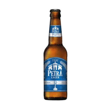 Petra Lager 5%, the authentic local beer of Jordan, available for delivery in Amman.