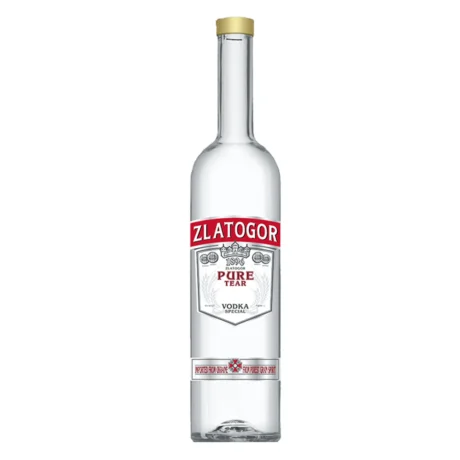 A crystal-clear bottle of Special Vodka Zlatogor Pure Tear, a premium Ukrainian grain vodka, available for delivery in Amman.