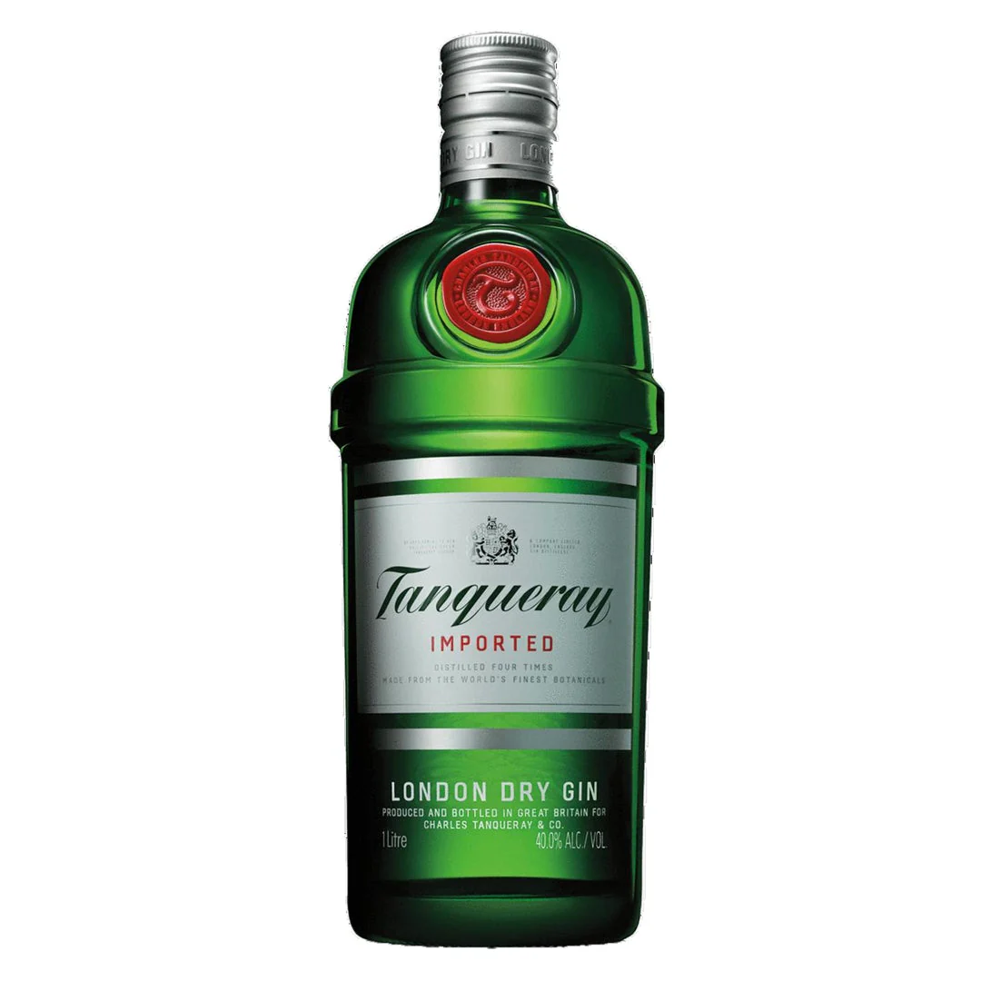 tanqueray-gin-573715 - sip22 The iconic green glass bottle of Tanqueray London Dry Gin with its red wax-style seal and pineapple crest, a world-class juniper-forward gin available for delivery in Amman.
