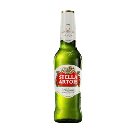 Cold bottle of premium Stella Artois lager ready for online delivery by SIP22