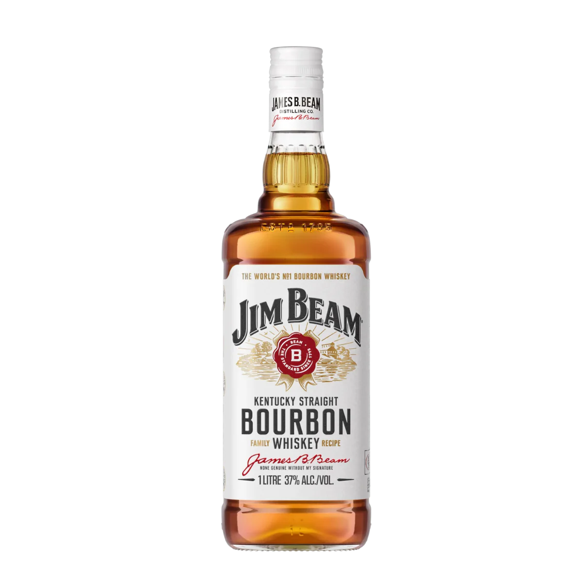 JimBeamKentuckyStraightBourbon - sip22 Jim Beam Kentucky Straight Bourbon Whiskey Bottle