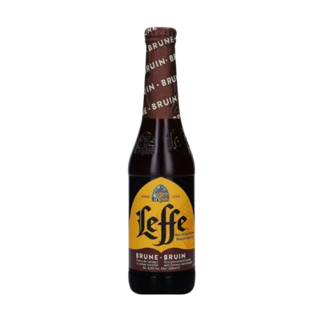 Bottle of Leffe Brune Belgian Abbey Dark Beer available for online delivery